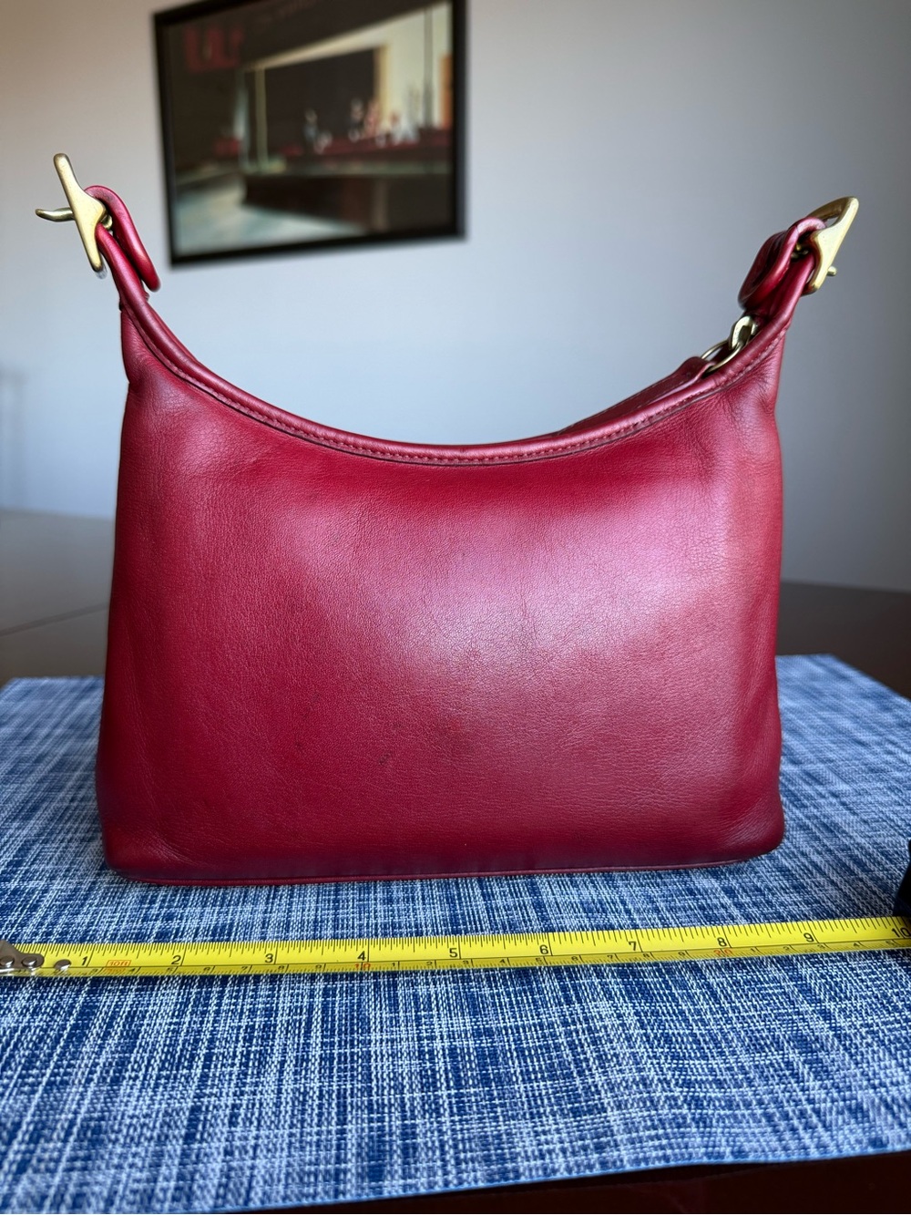 Red Vintage Coach 9136 Legacy Small Pocket Zip Leather Bag - Picture 5 of 16